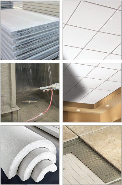 perlite lightweight filler for ceiling panels, pipe insulation, cement board, spray-on fireproofing and more